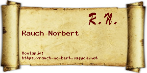 Rauch Norbert névjegykártya